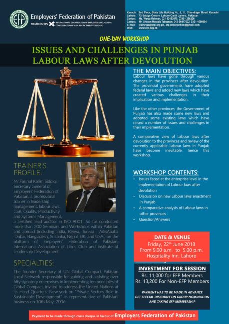 Issues And Challenges In Punjab Labour Laws After Devolution ...